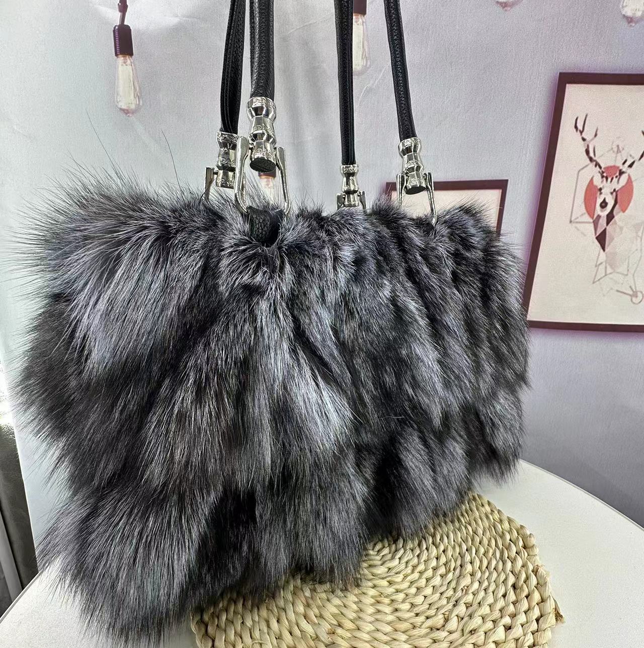 Fox Fur Bag Women's Fur Portable Shoulder Messenger