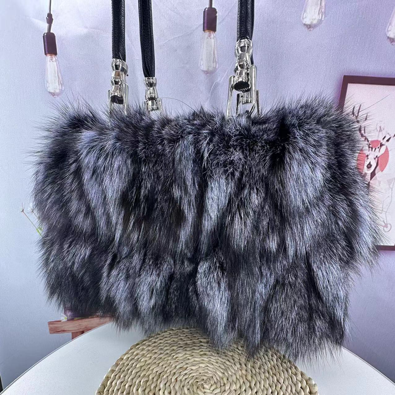 Fox Fur Bag Women's Fur Portable Shoulder Messenger
