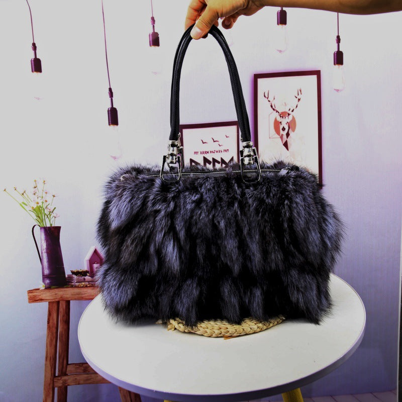 Fox Fur Bag Women's Fur Portable Shoulder Messenger