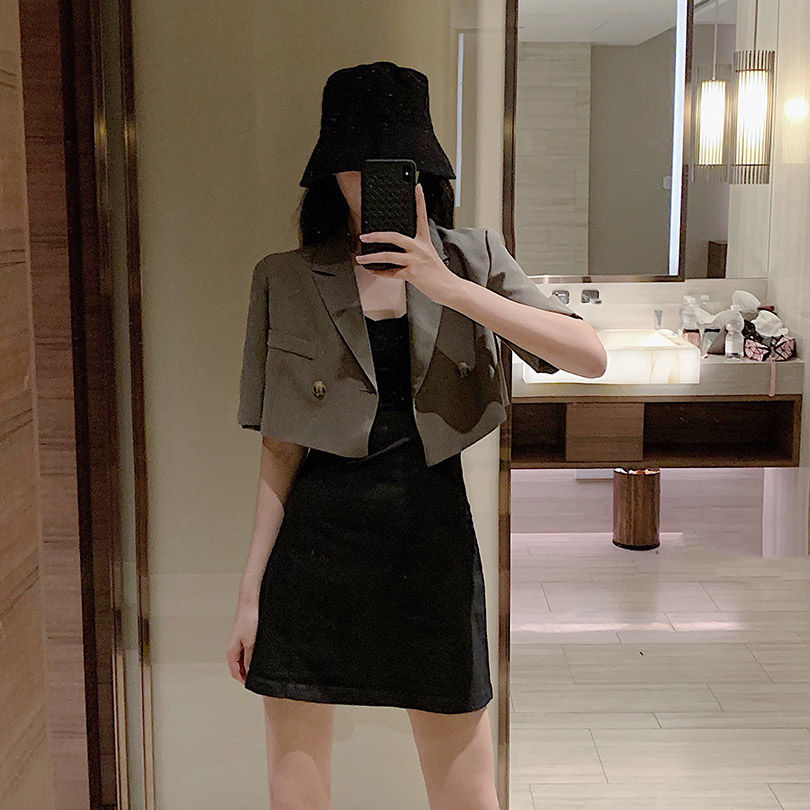 Summer Korean Style High Waist Thin Western Style Small Tailored Suit Top Women's Coat