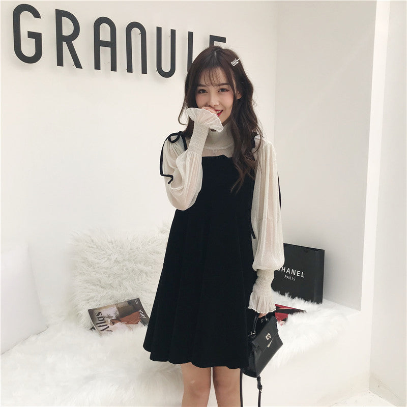 Fashionable Cute Slim Suspender Dress Suit