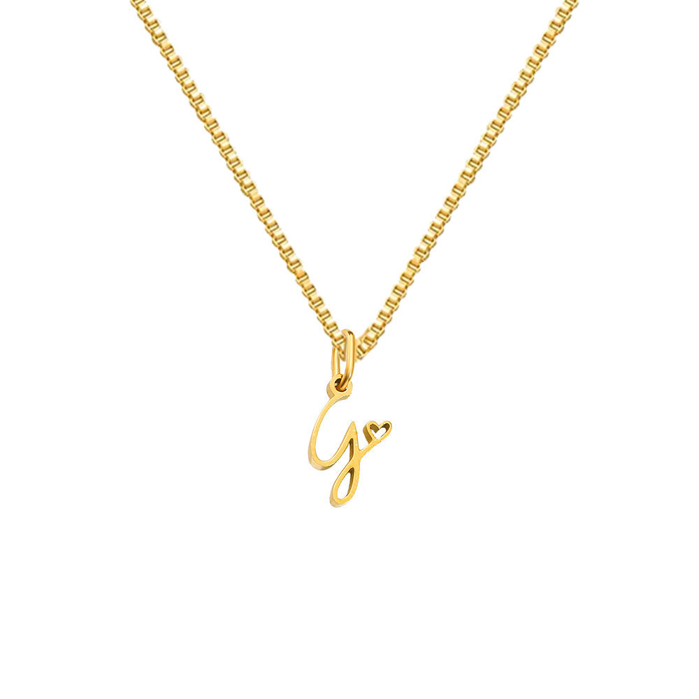 26 Love Letters Titanium Steel Pendants Necklace