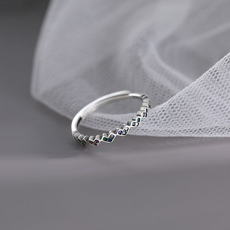 925 Loving Heart In Sterling Silver Ring Female Light Luxury High Sense