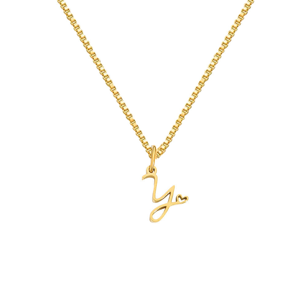 26 Love Letters Titanium Steel Pendants Necklace