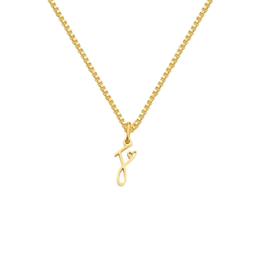 26 Love Letters Titanium Steel Pendants Necklace